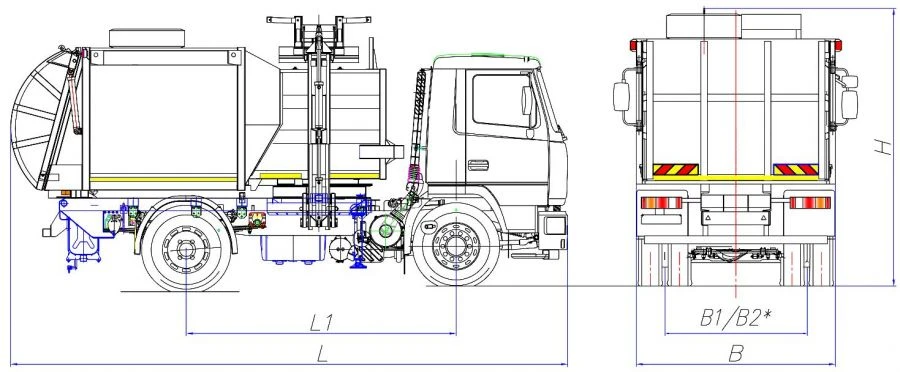 Side-loading rubbish truck model MK-3552-02