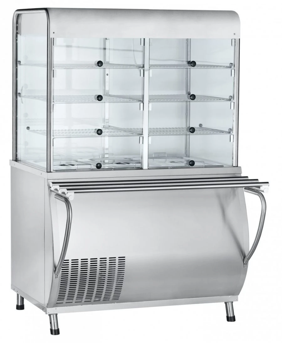 Refrigerated high-temperature display counter with a neutral cabinet PVV(H)-70M-C-01-NSH
