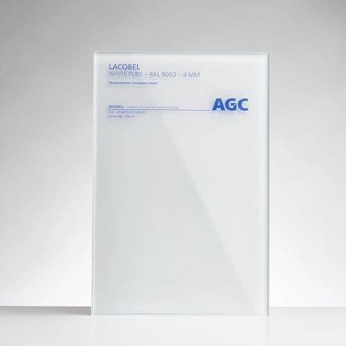 Lacobel White Pure coated sheet glass 6 mm thick