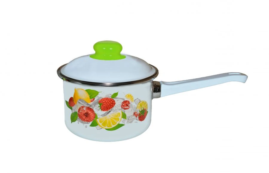 Cylindrical ladle with lid and plastic handle, 1, 1.5 litres