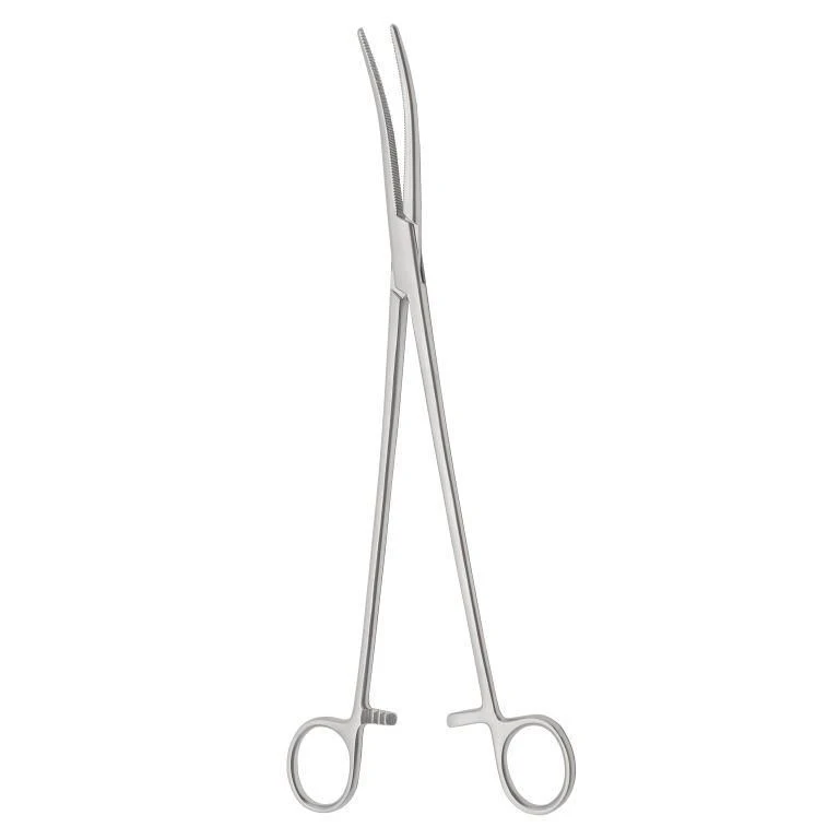 TZ-01-288-27 Toothed hemostatic clamp, curved, 270 mm