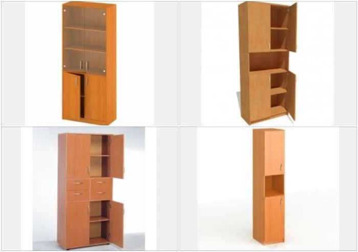 Wooden filing cabinet without glass