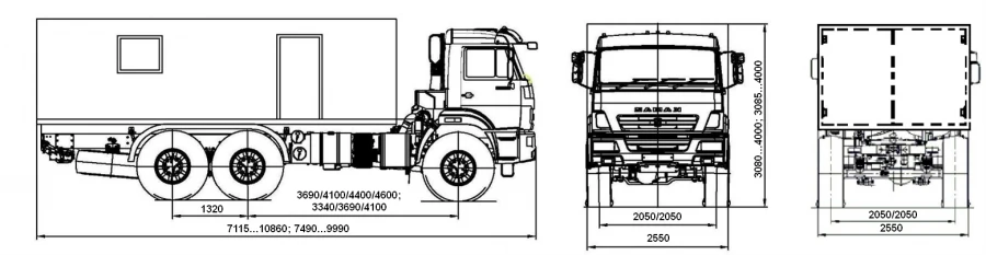 Special purpose vehicles, other type 1714 mod: 1714-0000010-KM1 on the basis of chassis and vehicles KAMAZ mod. 43118-50, 43118-