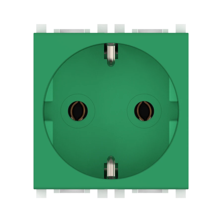 CADUCEUS ALING Experience Flush-mounted socket outlet with earthing without cover without centre screw 16A, 250V~, 2M, green, ar