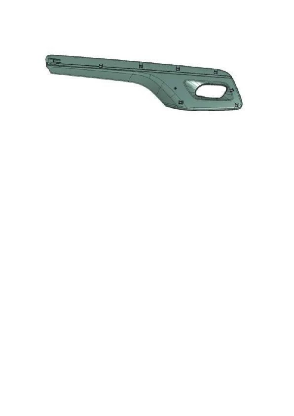 K0 LEFT door panel handle trim. BLACK. MISTRAL