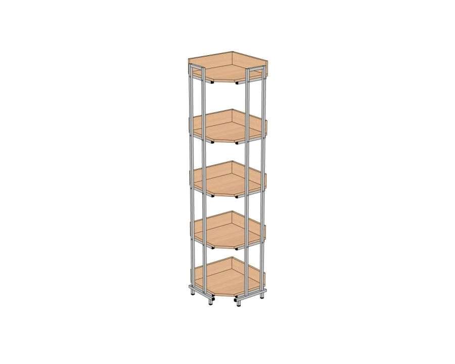 Corner shelving unit 5 shelves 450*450*1950 mm StU-5