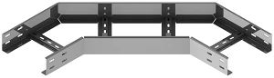 Horizontal 90 degree angle of self-supporting cable girder KTI 000x00 U90, with overall dimensions from 150x100 to 1000x175 mm, 