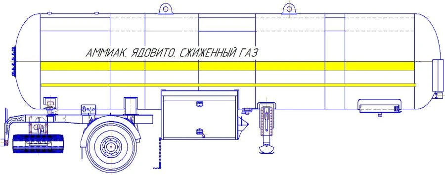 Semi-trailer-tanker PPTSTA, type PPTST3, modification 9683-0000010-06. Axial aggregate AGOS-3-GT7-00.00.000-01 or axial aggregat