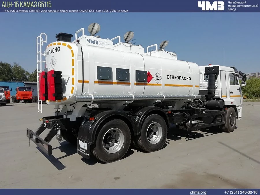 Oilfield tank truck 7074C3-10 on Kamaz 65222-38 chassis.