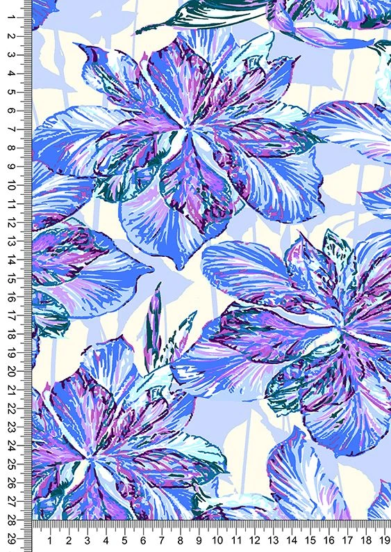 Mixed knitted fabric (XL-65%, PE-35%) printed, lined single on the basis of kulirnaya glide
