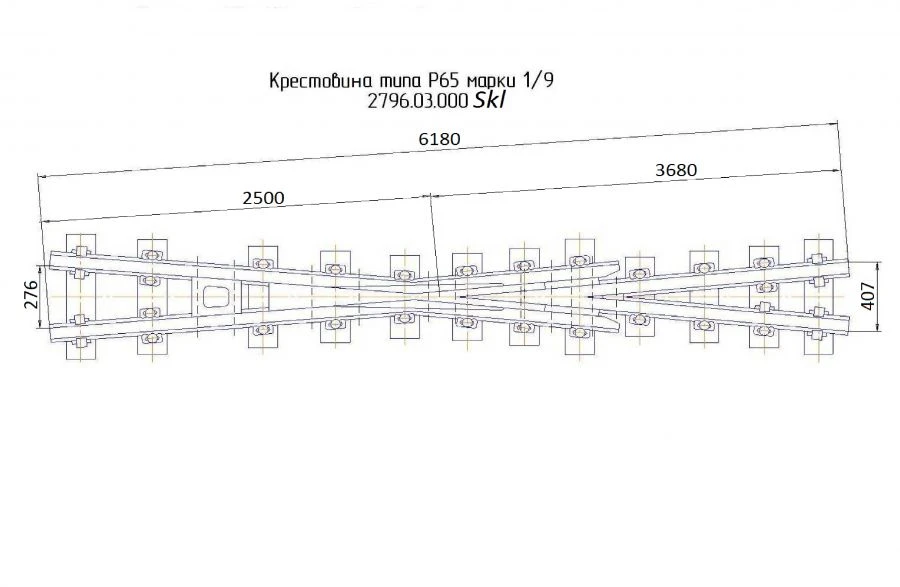 Cross member of type P65 of grade 1/9 of project 2796.03.000