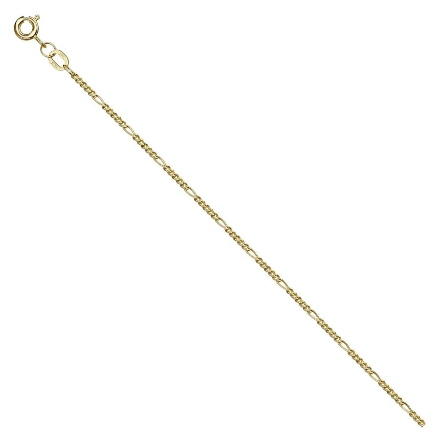 Neck jewellery in 585 gold Figaro green 5+1 chain with diamond facet NC17-018 0.6MM 60SM 7.267G