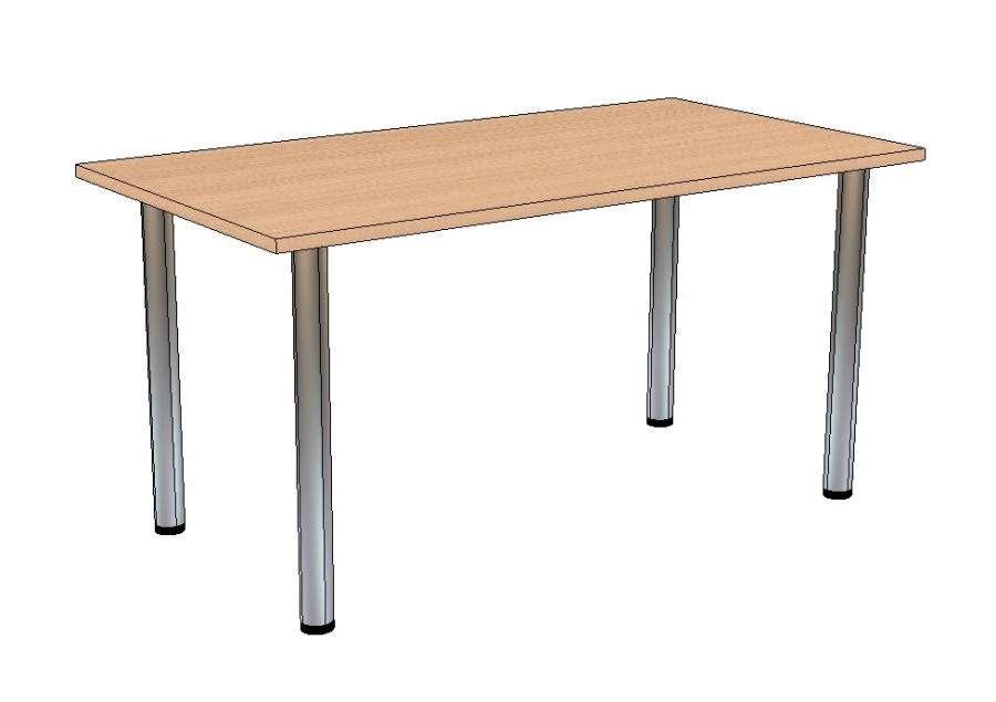 Dining table 6-seater, 4 supports chrome 1500*800*760 mm
