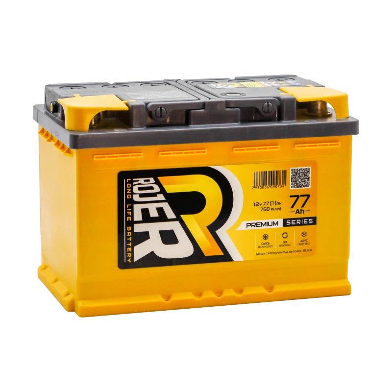 Lead battery for starting piston engines 6ST-77VL "ROJER Premium series"