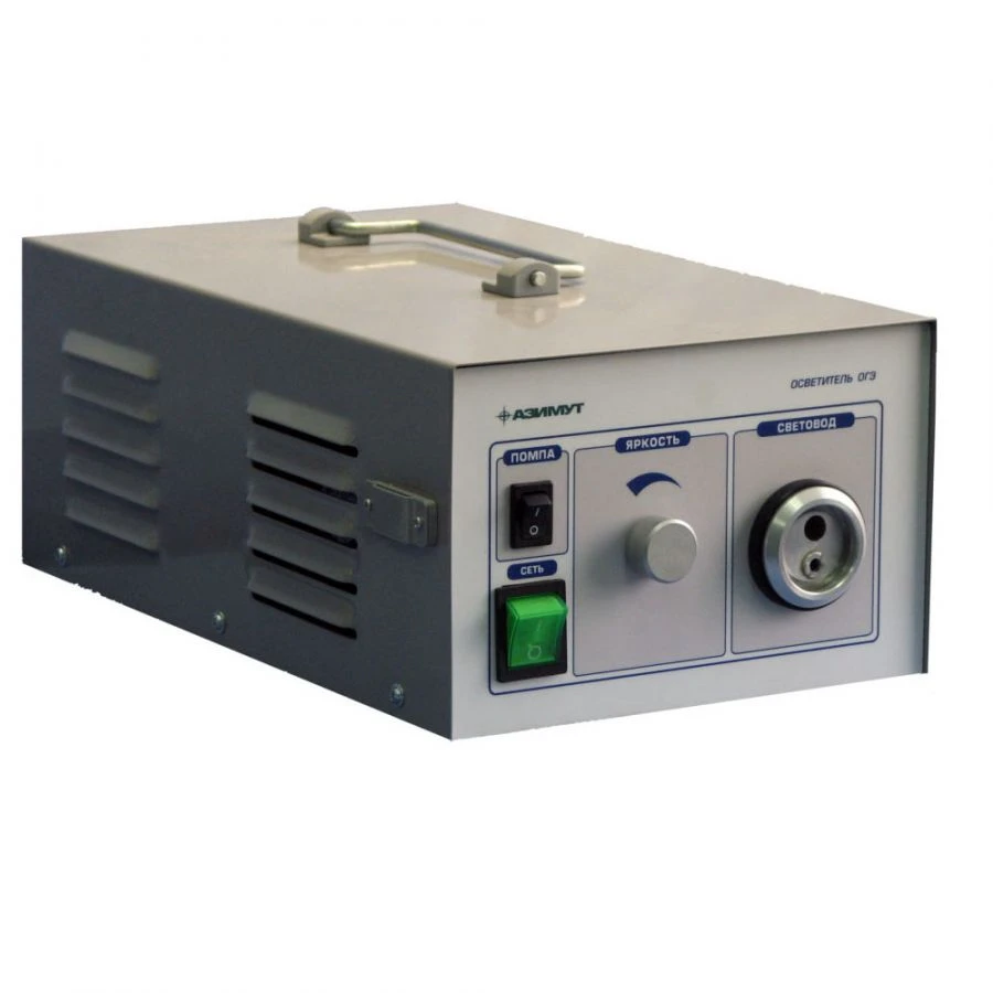 Illuminators for flexible endoscopes with fibre light guides OGE-"AZIMUT".