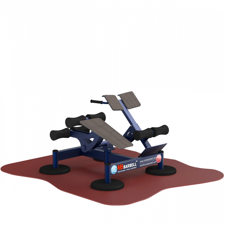 MB 7.62 GTO Outdoor dual trainer for back extensors and gluteus maximus.