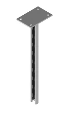 Traverse beam SMUP 41x21x2,5T-000, with overall profile dimensions from 41x21x2,5x200 mm to 41x21x2,5x2000 mm, with metal thickn