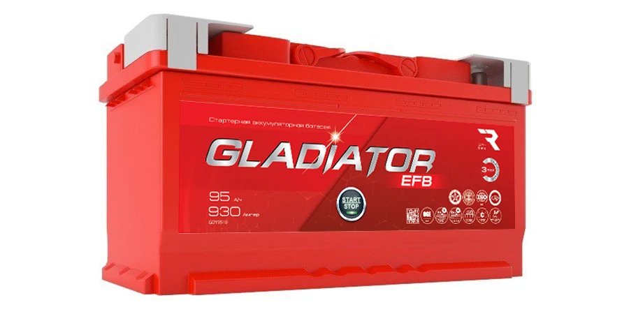 Accumulator lead starter battery GLADIATOR EFB 6ST-95