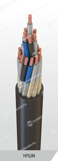 Marine cables with copper conductors with rubber insulation in rubber sheath for alternating voltage up to 690 V with frequency