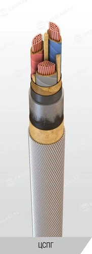 Power cable with copper conductors with paper insulation impregnated with viscous or non-flowing composition for voltage 6, 10 k