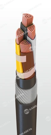 Power cable with copper conductors with cross-linked polyethylene insulation for voltage up to 1 kV of PvKShvng(A)-LS grade acco