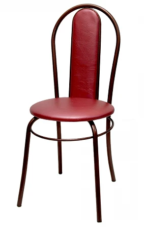 Metal frame chair "Viennese" with upholstered backrest