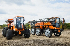 Self-propelled sprayer-spreader TUMAN-3, complete with replaceable technological equipment (boom sprayer T