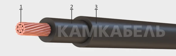 Power flexible wires with copper core with rubber insulation for voltage of 660 V of PWGN grade