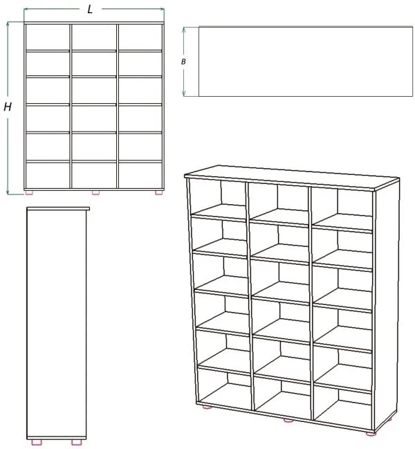 Children's shoe cupboard (DSHO series)