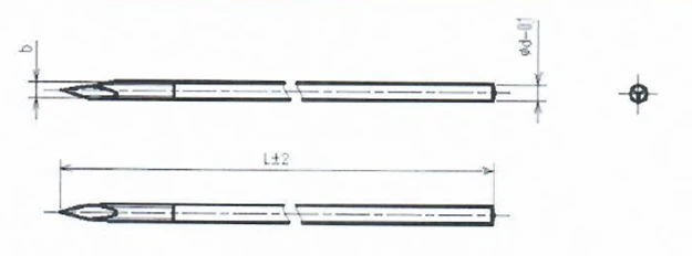 Threaded rod 230mm d=2mm 2x0.4