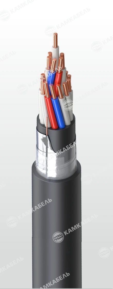 Control cable with copper conductors insulated with polyvinylchloride plasticate of reduced fire hazard for voltage up to 66kV