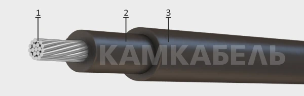 Flexible power wires with aluminium core with rubber insulation for voltage 660 V of APRN grade
