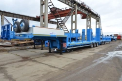 Semitrailer Politrans 94184-013. In design: metal platform with a loading platform, with a flatbed in the front part of the trai