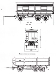 Tipper trailer 8596-41 with axles HJD13Y30S18-1840T16-060 with load capacity 12 tonnes