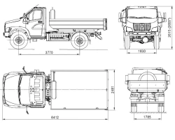 Dumper truck GAZ-SAZ-25061-03 construction on the basis of chassis C41A23 GVW 6850