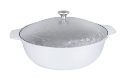3L (uncoated) aluminium cast frying pan Kukmara TM, with aluminium lid