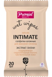 PREMIAL Wet wipes for intimate hygiene with lily extract, feminine 1/20/24
