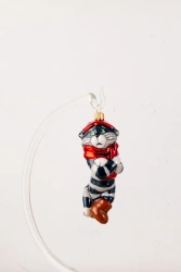 Licence Christmas tree toy made of glass "Matroskin"