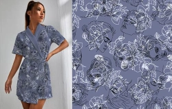 Mixed melange knitted fabric (XL-69%, PE-23%, PU-8%), kulirnoye.