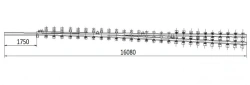 Sideway frame rail with shank of the project 2901.02.000