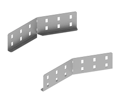 Swivelling corner coupler SPU/0, with overall dimensions from 40 mm to 200 mm, thickness 1,5 mm, steel with three-component hing