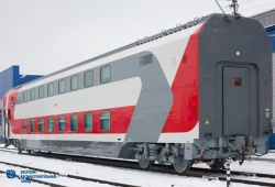Double-deck compartment passenger car with sleeping places of SV model 61-4465.03.
