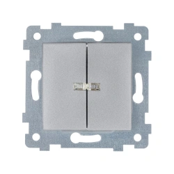"MARIA" Switch mechanism of two-key switch with light-ind. C510-440 "aluminium"