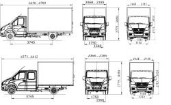 Vehicle, modifications: 2250J0 is made on the basis of GAZ vehicle (GAZelle NN), modifications C45R02, C46R02 (category N2).