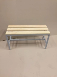 Metal cloakroom bench (on metal frame) for changing rooms