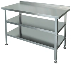 Production-cutting table with a board, with two shelves SRP-1-0,6/1,0-2P