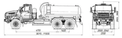 Vacuum tanker MB 4680M8 on Ural 4320-6951-70, 4320-6951-72, 4320-6951-74 chassis.