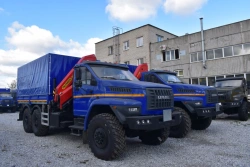 Truck with CMU produced by INMAN JSC on URAL 4320-4971-12, 4320-4971-14, 4320-4971-16 chassis. Mark GIRD. Type 584