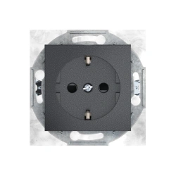 CADUCEUS ALING PRESTIGE Flush-mounted socket outlet with grounding plug with ceramic base 16A, 250V~, graphite, ref. 6