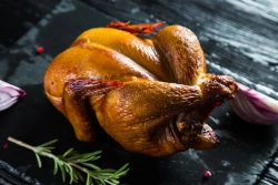 Boiled-smoked chickens